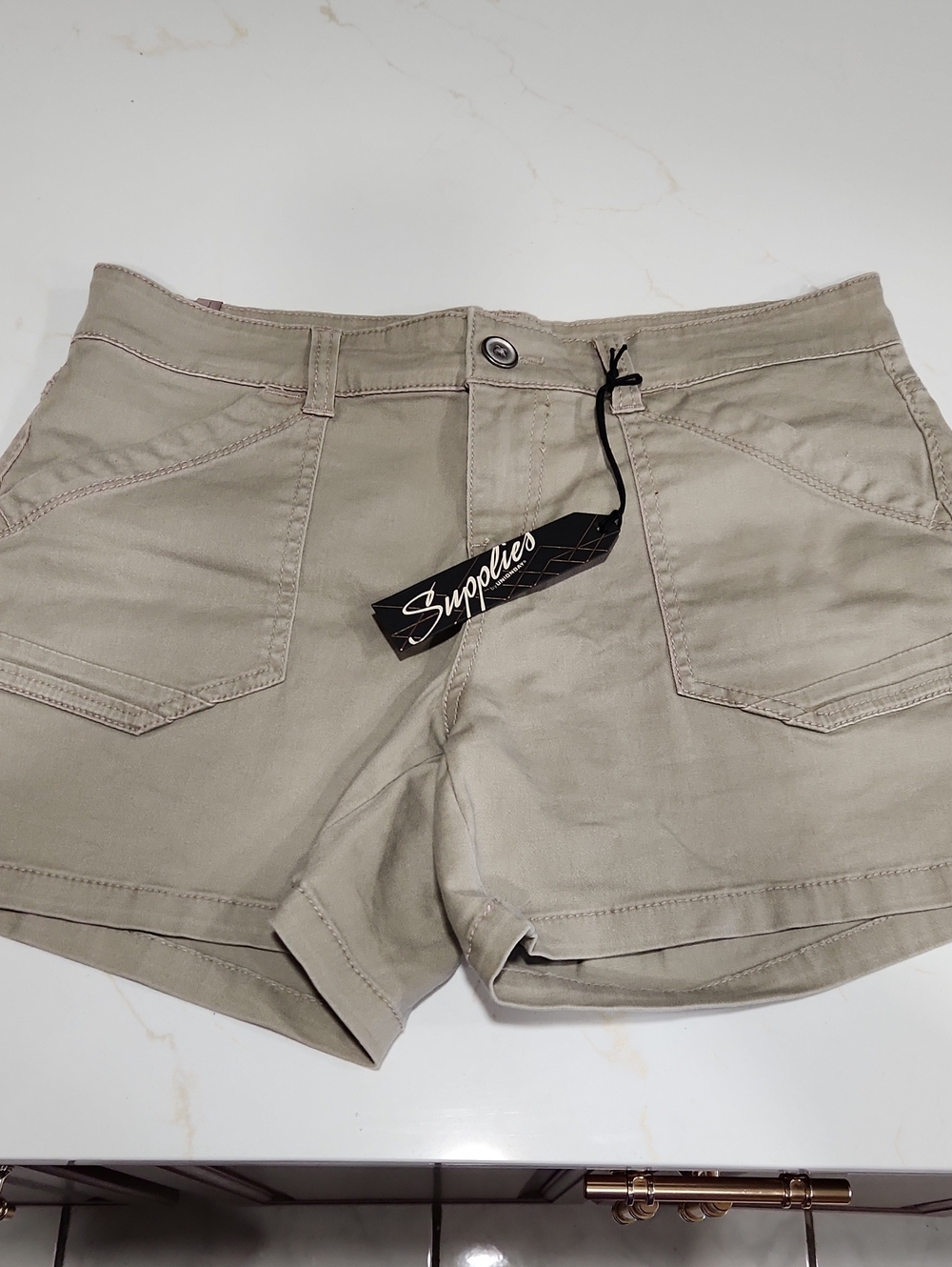 Supplico Women's Taupe Cotton-Blend Jean Shorts